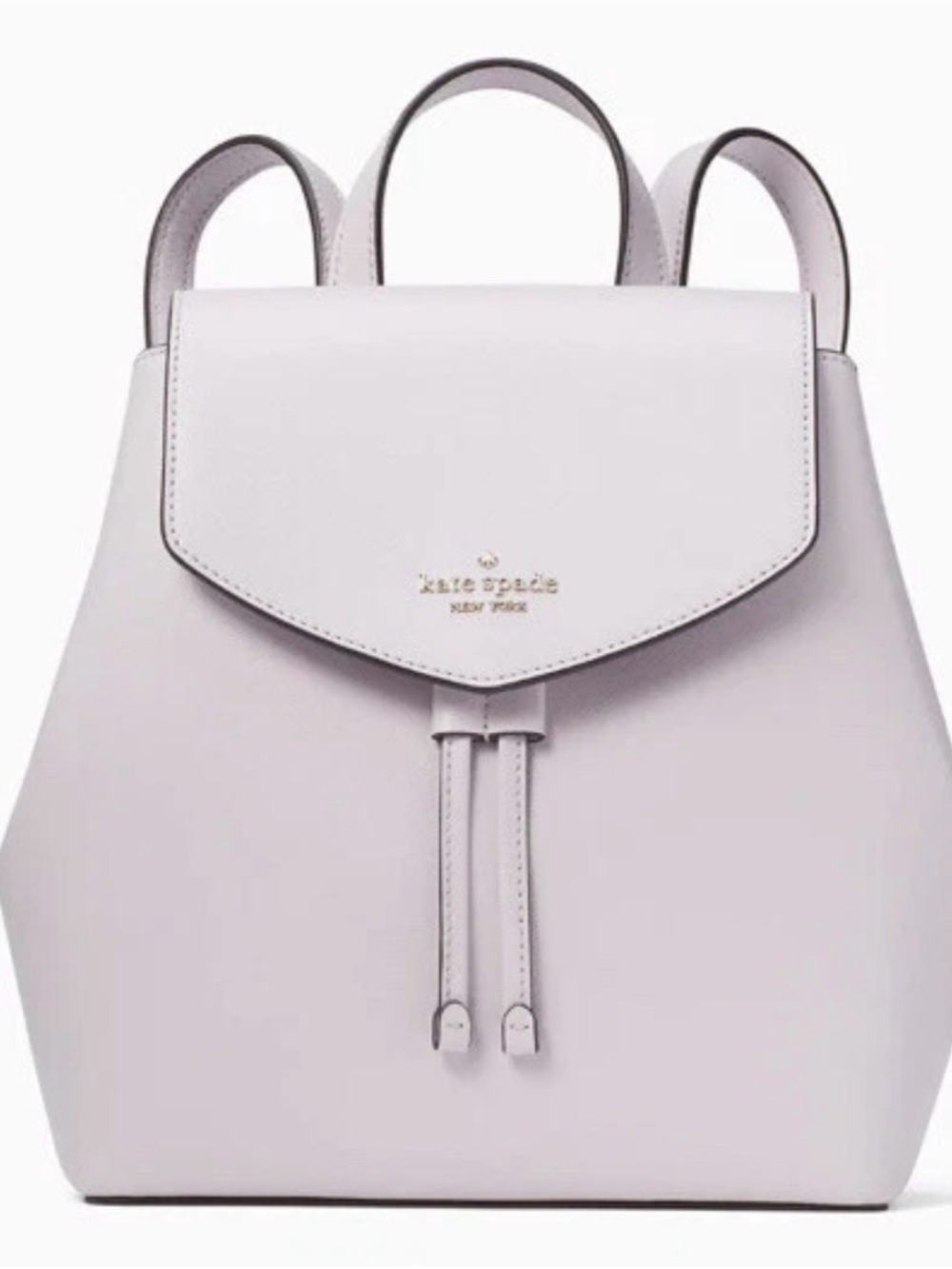 kate spade Lilac Moonlight Saffiano Leather Drawstring Backpack Gold Hardware